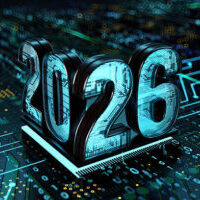 2026 New Year Concept. 3D Render